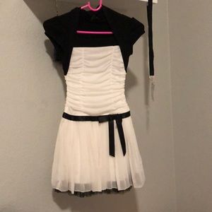 Black and white dress with ruffles